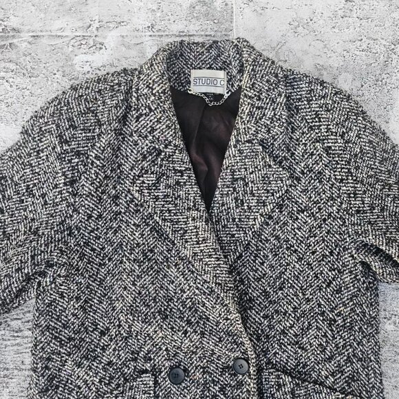 Studio C Women Long Coat Wool Blend Warm Winter Jacket Made in USA Size L - Picture 5 of 14